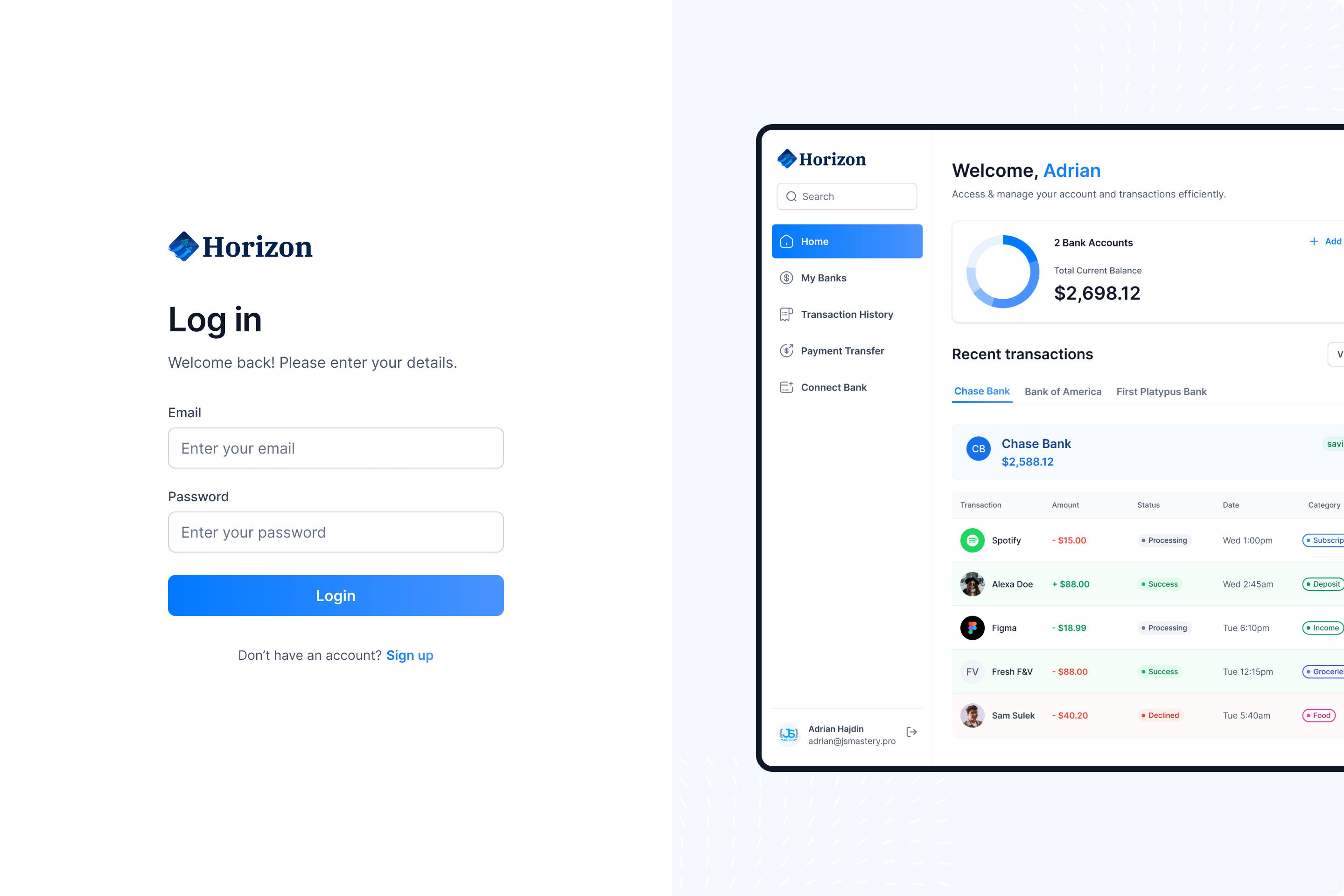 Horizon - Plateforme bancaire fintech